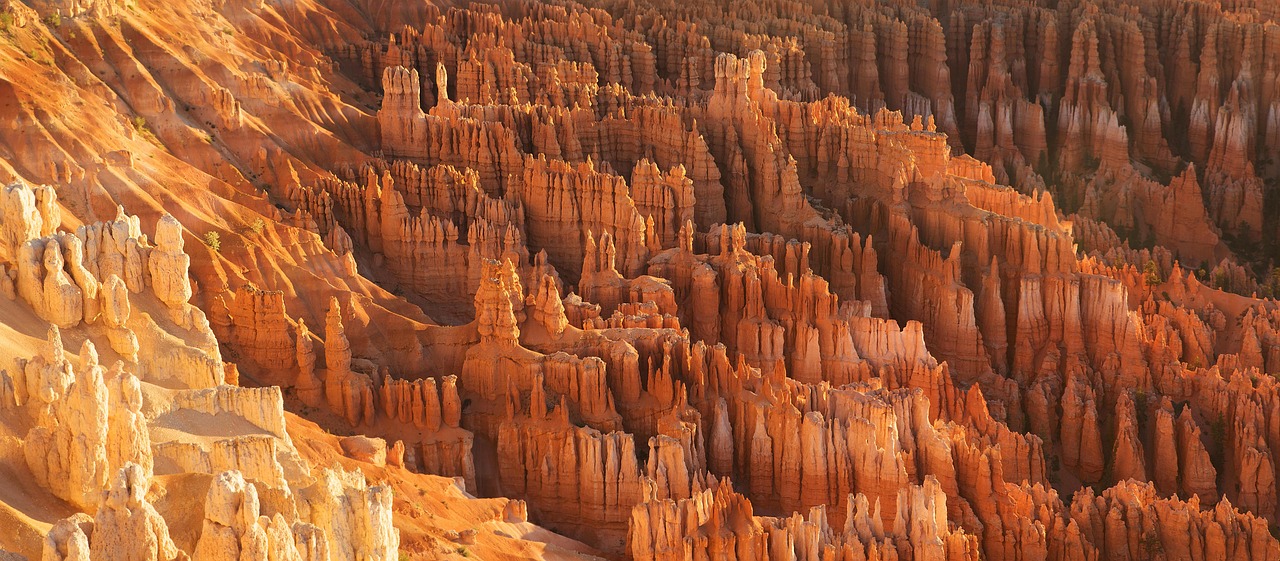 Aerial view of the unique rock formations and hoodoos of Bryce Canyon