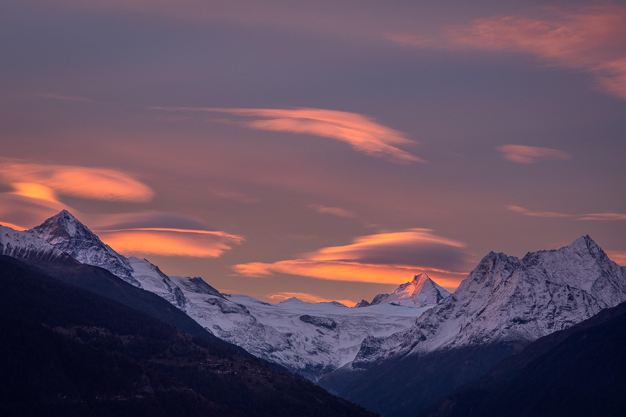 The breathtaking view of a massive glacier in the Swiss Alps.