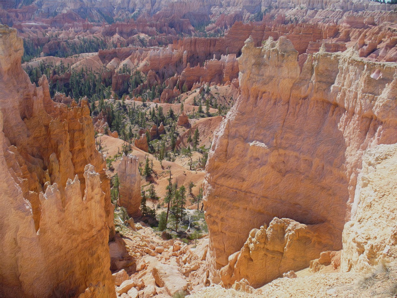 A winding dirt path leading through tall orange rock formations in Bryce Canyon.