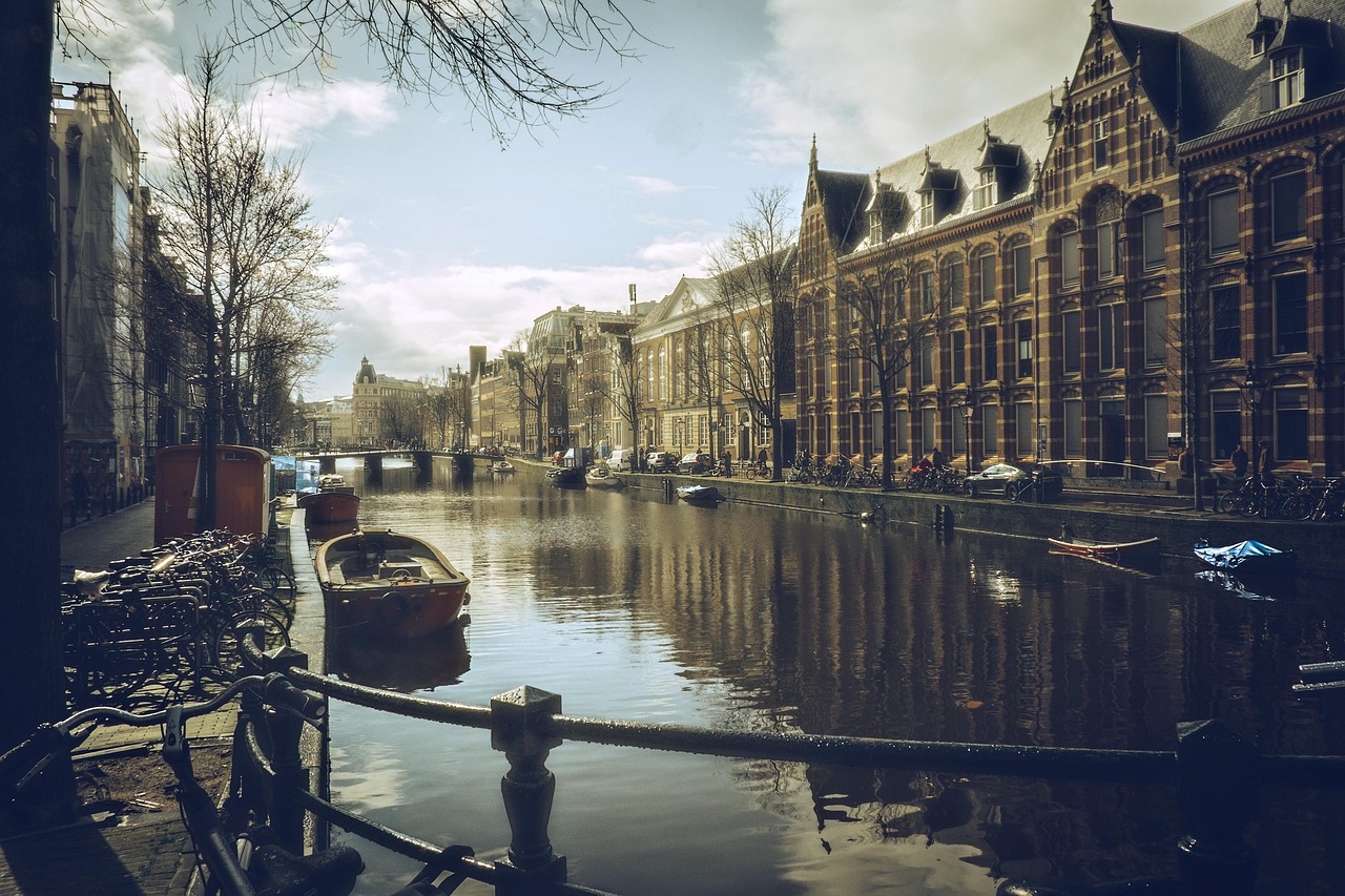 The grand brick facade of the Rijksmuseum in Amsterdam.