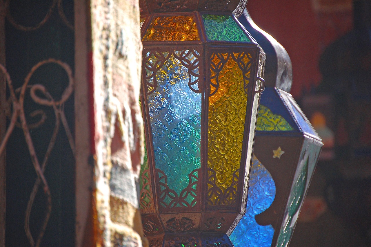 Colorful piles of spices at a traditional market in Marrakech.