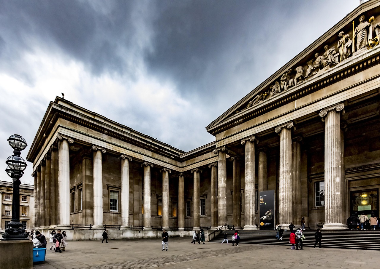 The stunning glass and steel roof of the Great Court at the British Museum